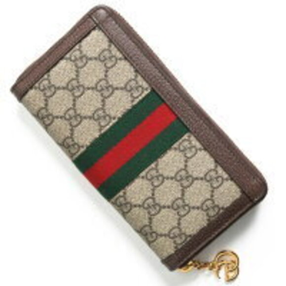 Gucci Ophidia GG Long Wallet Beige Ebony Brown Green Red - Picture 6 of 6